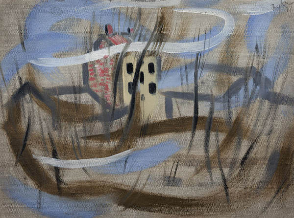 Zdenek Rykr - Windy Landscape with Houses 