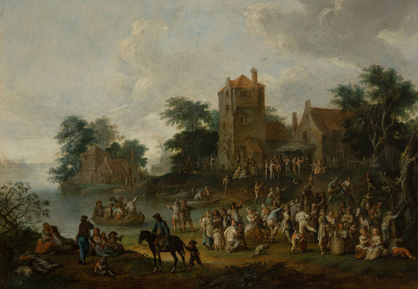 Franz de Paula Ferg - Landscape with Dancing Peasants 