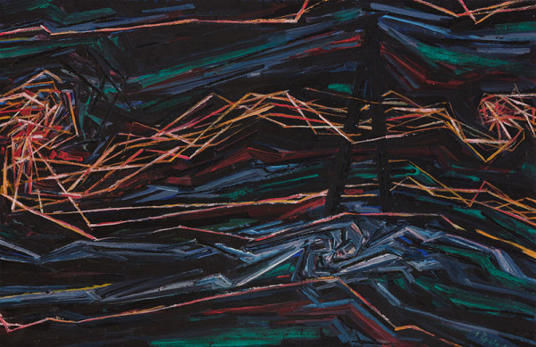 Jan Špála - View from the train at night 