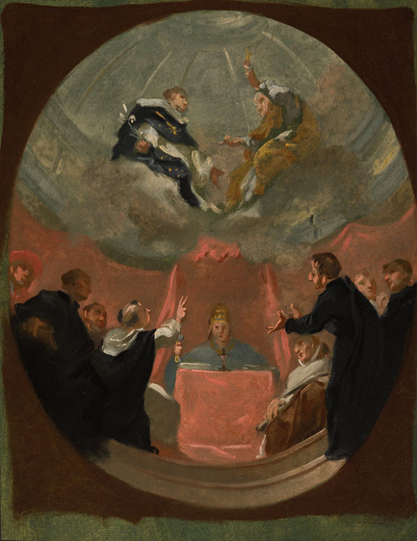 Wenzel Lorenz Reiner - SS Augustine and Thomas Aquinas above the Personification of the Council of Trent 