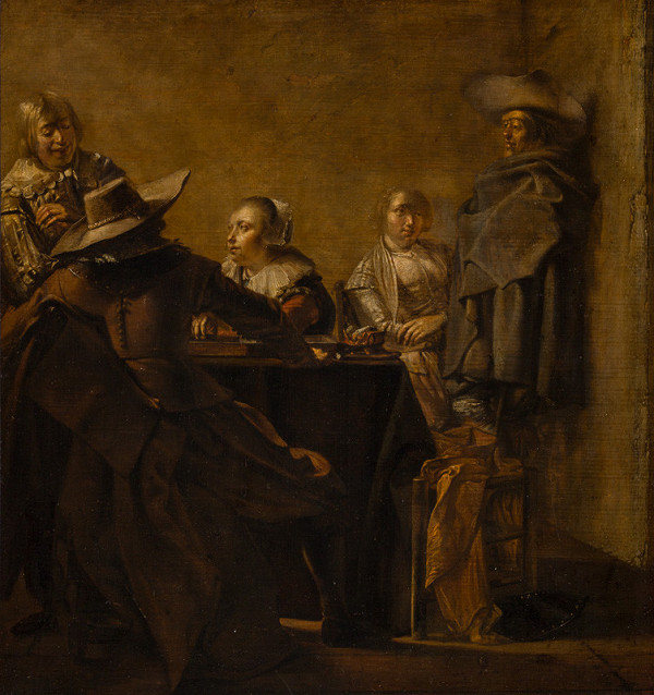 Pieter Codde - A Merry Company Playing Tric-Trac 