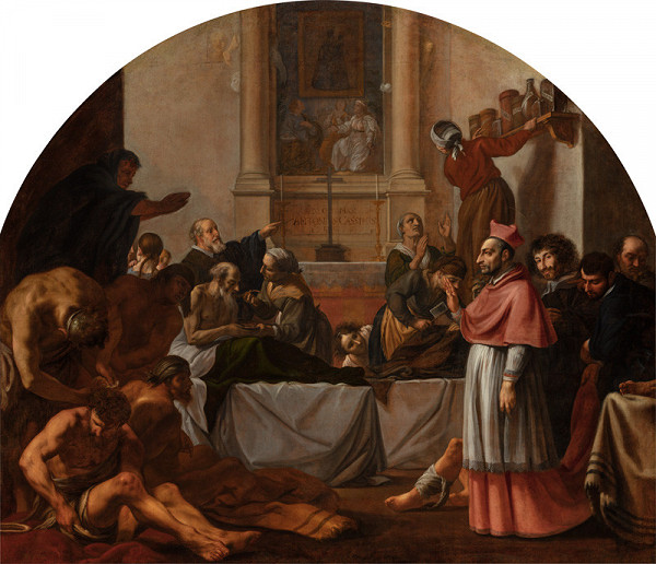 Karel Škréta - St Charles Borromeo Visiting Plague Victims in Milan 