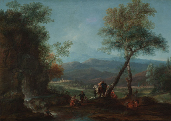 Christoph Ludwig Agricola - Landscape with Orientals Taking a Rest 