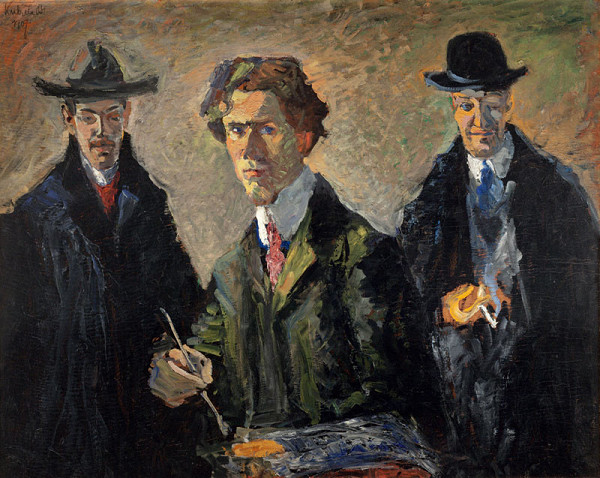 Bohumil Kubišta - Triple Portrait (Bedřich Feigl, Bohumil Kubišta, Artur Pittermann-Longen) 