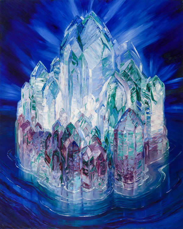 Wenzel Hablik - Crystal Castle in the Sea 