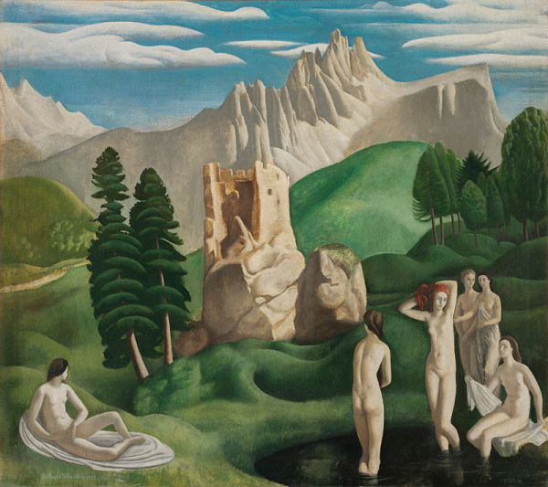Richard Schroetter - Landscape with Bathing Girls 