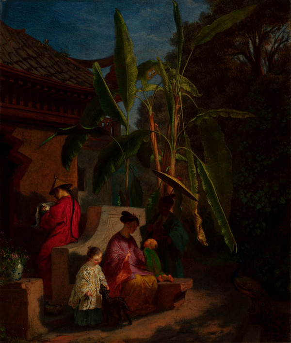 Quido Mánes - Kien Long, Chinese Emperor, Writing an Eulogy on Tea 