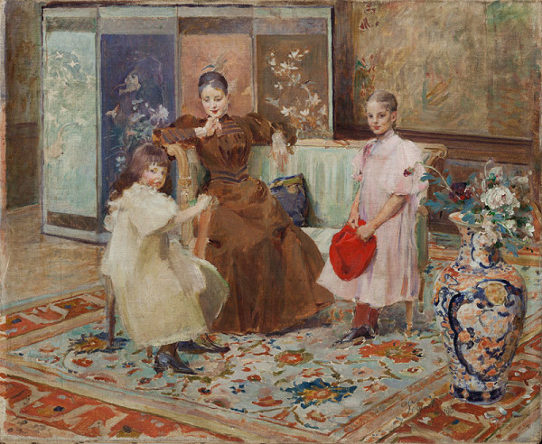 Vojtěch Hynais - Mrs Hrušová with Daughters (Family Portrait) 