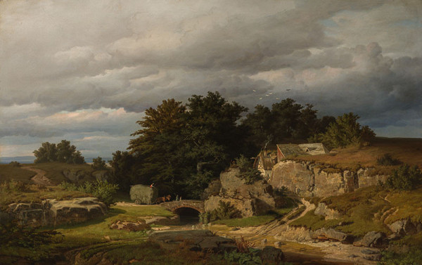 Adolf Kosárek - Country in Central Bohemia (Scenery With a Stone Bridge) 