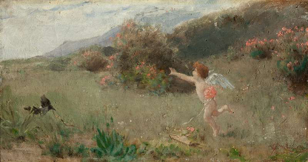 Beneš Knüpfer - Landscape with a Cupid 