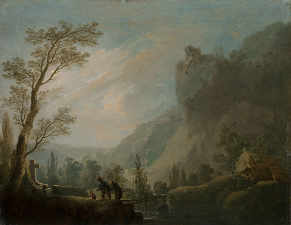 František Xaver Procházka - Cemetery in the Mountains (Fantastic Landscape) 