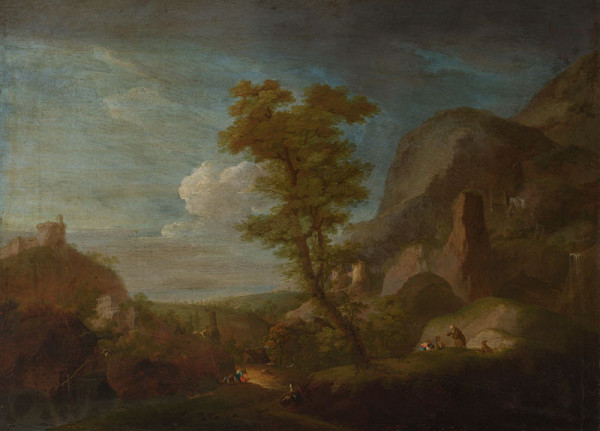 František Xaver Procházka - Mountainous Country With a Tree and Hermits 