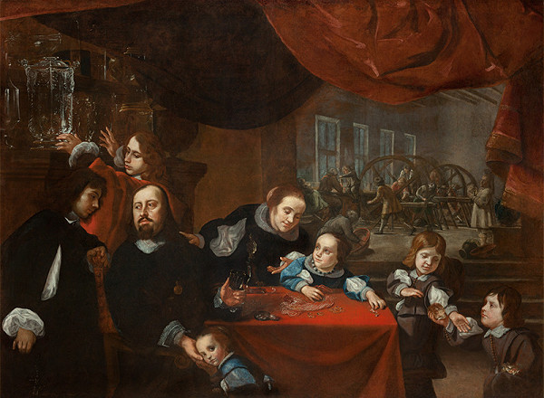 Karel Škréta - Portrait of the Gem-Cutter Dionysius Miseroni and His Family 