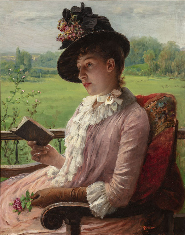 Václav Brožík - Portrait of a Lady Reading 