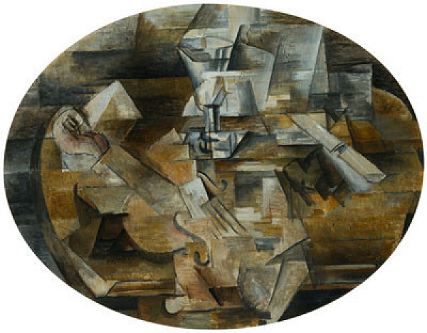 Georges Braque - Violin, Glass and Knife 