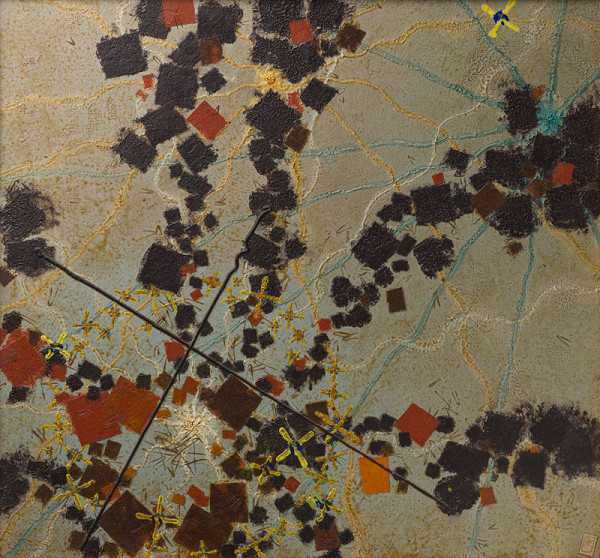 Vojtěch Preissig - Composition with Squares, Stars and Wavy Lines 