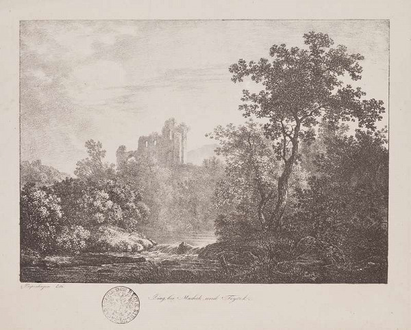 August Bedřich Piepenhagen - engraver, Antonín Machek - publisher, Martin Teyček - publisher - Landscape with a Ruin 