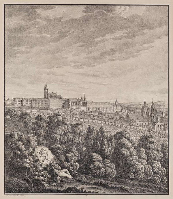 Vincenc Morstadt - View of Prague from the West (4 sections) 