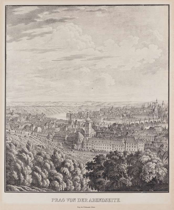 Vincenc Morstadt - View of Prague from the West (4 sections) 