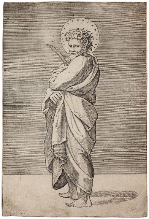 Marcantonio Raimondi - engraver, Raffael - inventor - St Bartholomew 