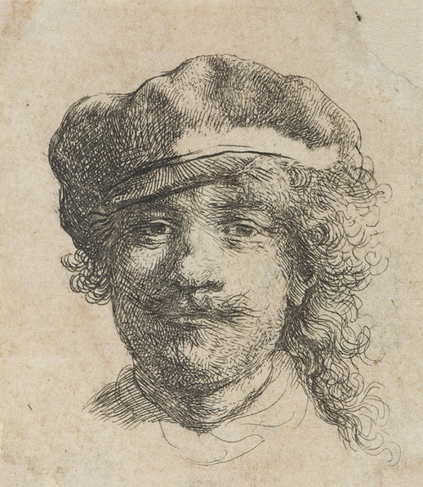 Rembrandt Harmenszoon van Rijn - Self-portrait wearing a soft cap 