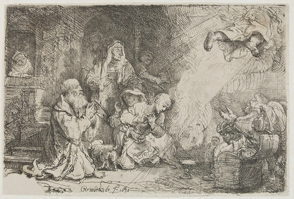 Rembrandt Harmenszoon van Rijn - The angel departing from the family of Tobit 