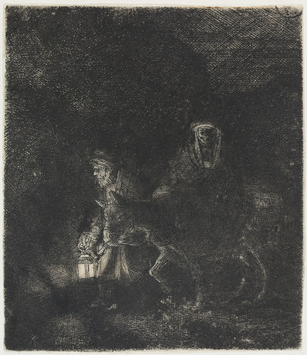 Rembrandt Harmenszoon van Rijn - Flight into Egypt: a night piece 