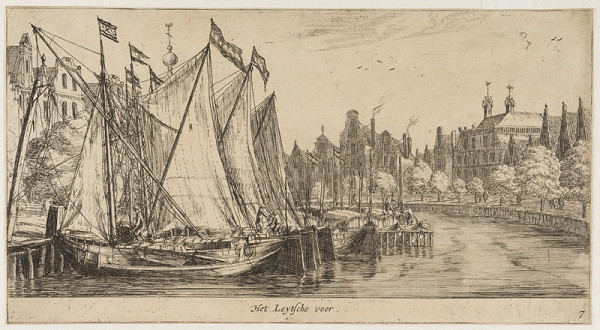 Reinier Nooms Zeeman - A Boat to Leiden on the Singel, from the series Views in Amsterdam 