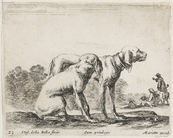 Stefano della Bella - engraver - Dogs 