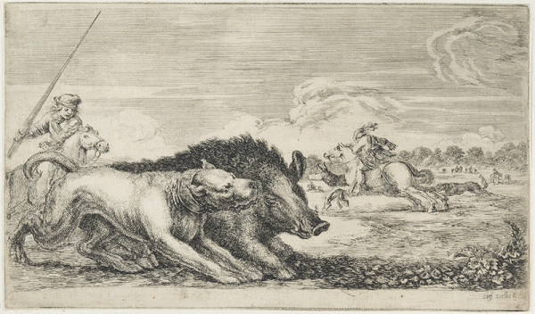 Stefano della Bella - engraver - Boar Hunt 