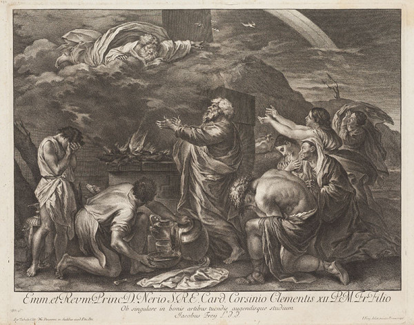 Jacob Frey - engraver, Nicolas Poussin - inventor - Noah’s Sacrifice 