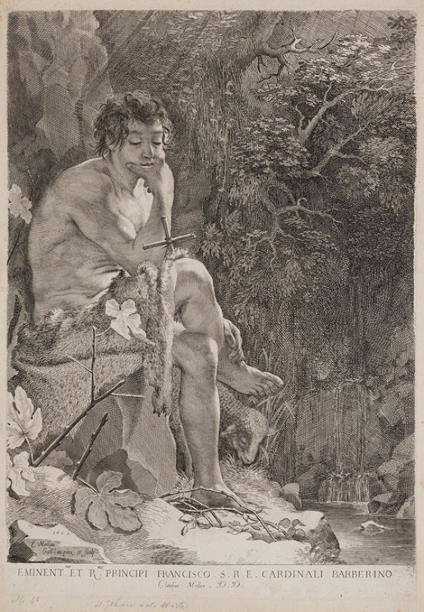 Claude Mellan - engraver - St John the Baptist in the Desert 
