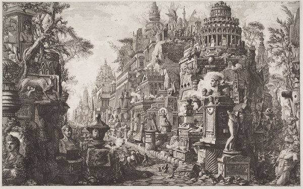 Giovanni Battista Piranesi - engraver - Ancient intersection of the Via Appia Antica and Via Ardeatina, from Le Antichità Romane II, Plate II 