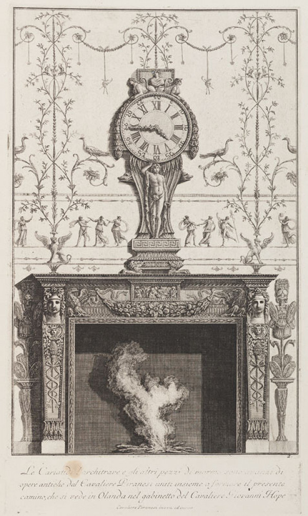 Giovanni Battista Piranesi - engraver - Design for a chimneypiece, from Diverse maniere ďadornare i cammini, Plate 2 