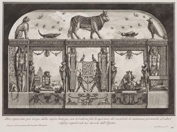 Giovanni Battista Piranesi - engraver - Egyptian decoration of the Caffè degli Inglesi, from Diverse maniere ďadornare i cammini, Plate 45 