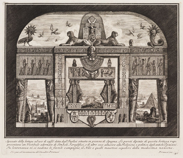 Giovanni Battista Piranesi - engraver - Egyptian decoration of the Caffe degli Inglesi, Diverse maniere ďadornare i cammini 