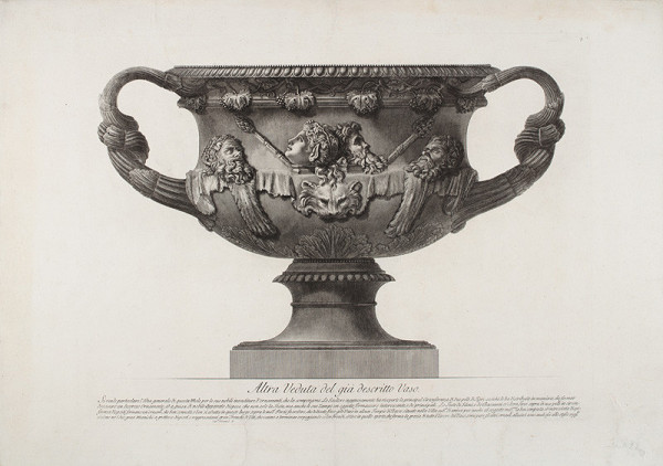 Giovanni Battista Piranesi - engraver, Francesco Piranesi - engraver - Marble vase found in 1770 at the Pantanello, from Vasi, Candelabri, Cippi, Sarcofagi, 3 