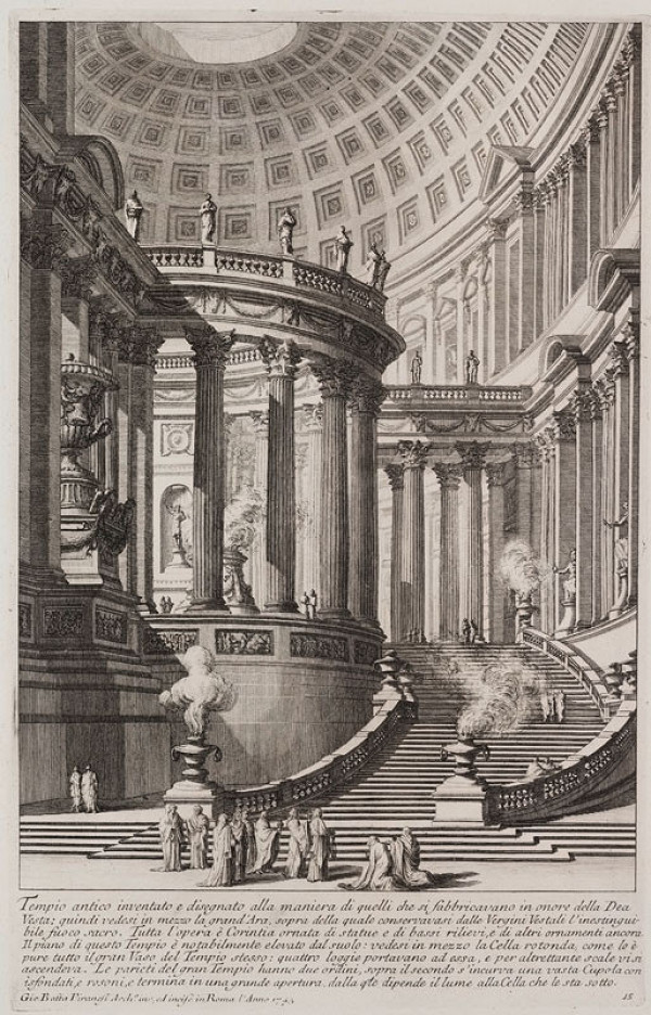 Giovanni Battista Piranesi - engraver - Tempio antico (An ancient temple), from Prima Parte 