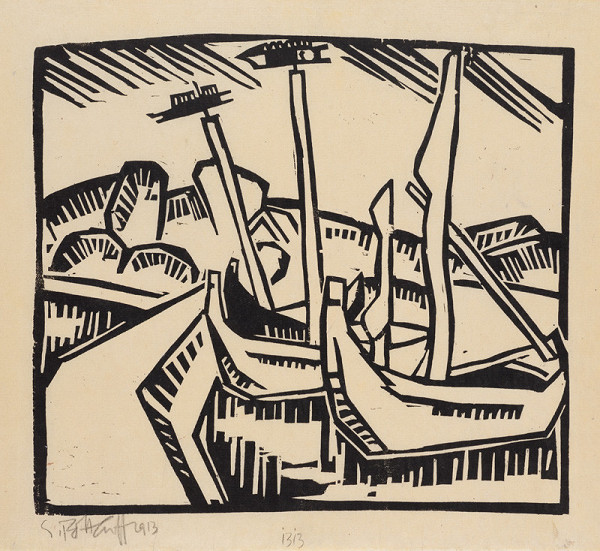 Karl Schmidt-Rottluff - Ships in Port 