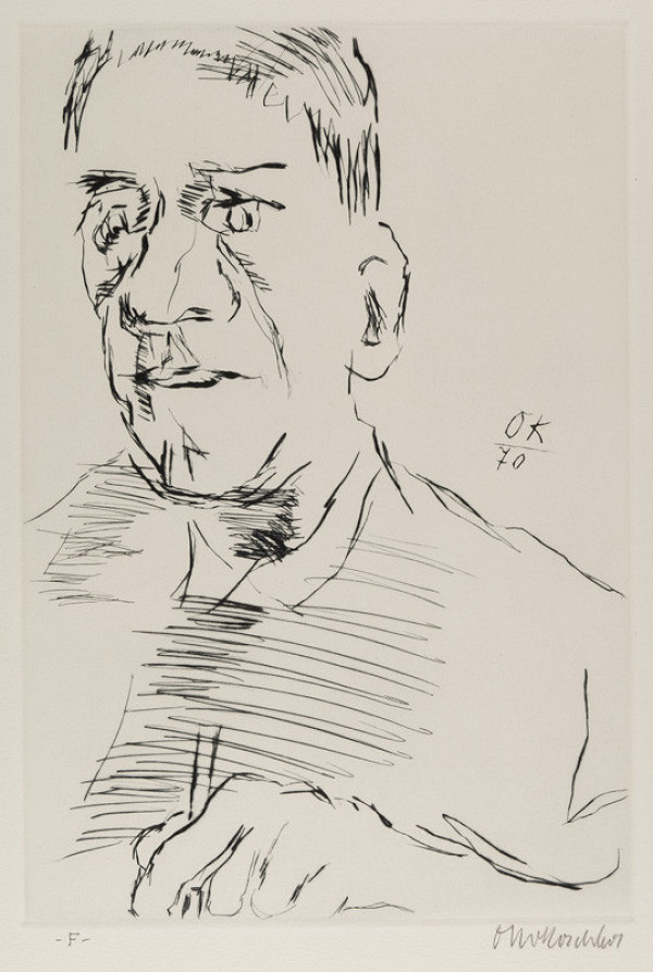 Oskar Kokoschka - Self-portrait, appendix to Kokoschka’s book Bild, Sprache und Schrift (Image, Language and Script) 