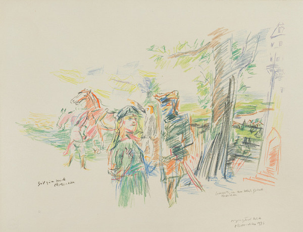 Oskar Kokoschka - Outside Fulnek Chateau, from the cycle Comenius 
