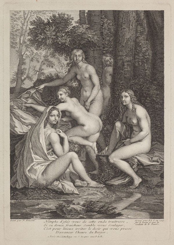 Edme Jeaurat - engraver, Bernard Picard, Nicolas Poussin - inventor - The Bathing Nymphs 