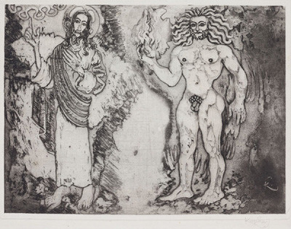 František Kupka - engraver - Christ and Prometheus 