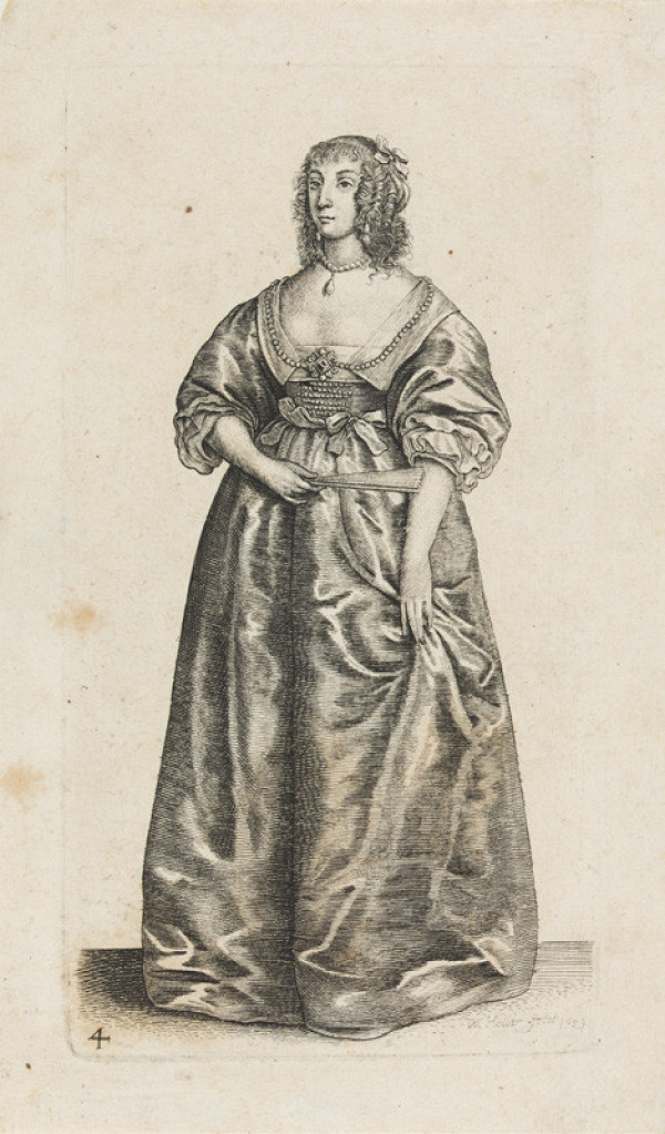 Wenceslaus Hollar - engraver - Lady with Fan from the cycle Ornatus Mulieribus 