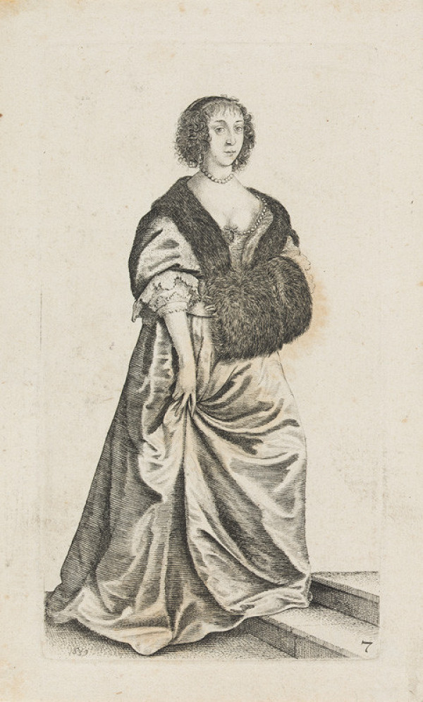 Wenceslaus Hollar - engraver - Lady with Fur Collar and Muff, from the cycle Ornatus Mulieribus 