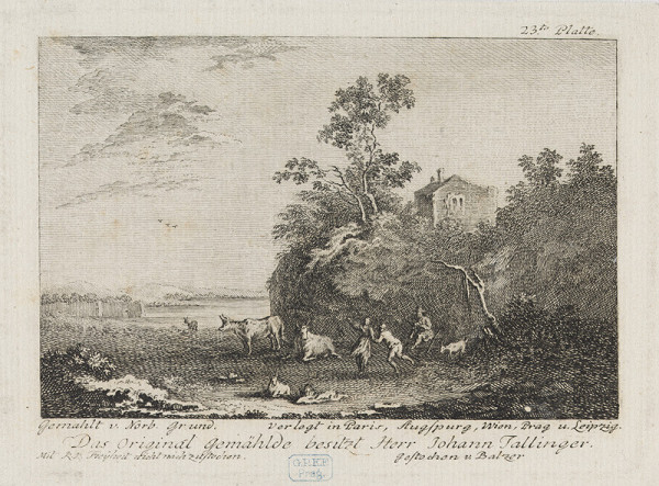 Jan Jiří Balzer - engraver, Norbert Grund - inventor - Dancing Shepherds 