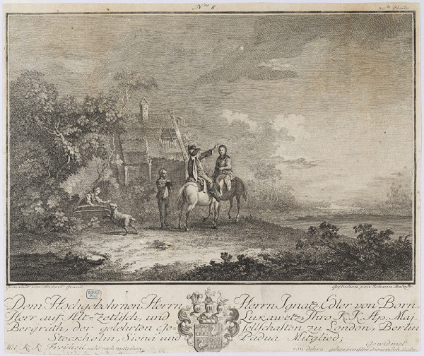 Jan Jiří Balzer - engraver, Norbert Grund - inventor - A Rider and a Lady on Horseback 