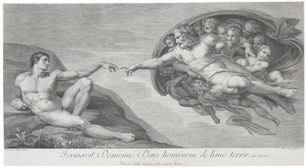 Domenico Cunego - engraver, Michelangelo Buonarroti - inventor - Creation of Adam 