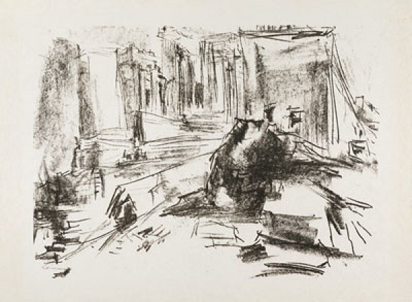 Oskar Kokoschka - engraver - Propylaeum II, from the cycle Homage to Hellas 