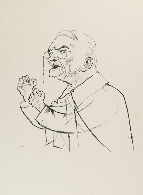 George Grosz - engraver, Malik Verlag Berlin - publisher - From the cycle „Ecce homo“ - 54. Ledebour 
